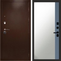 Входная дверь Техно медь Зеркало фацет Grey софт