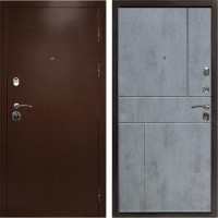 Входная дверь Техно медь Горизонт бетон темный