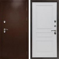 Входная дверь Termo Door Сибирь Антик Медный с терморазрывом Классика Белый матовый