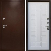 Входная дверь Termo Door Сибирь Антик Медный с терморазрывом Престиж Белое дерево