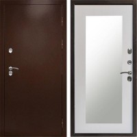 Входная дверь Termo Door Сибирь Антик Медный с терморазрывом Зеркало Триумф лиственница белая