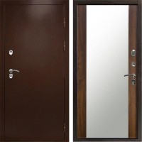 Входная дверь Termo Door Сибирь Антик Медный с терморазрывом Зеркало дуб
