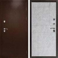 Входная дверь Termo Door Сибирь Антик Медный с терморазрывом Горизонт бетон светлый