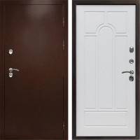 Входная дверь Termo Door Сибирь Антик Медный с терморазрывом Арка белое дерево