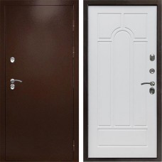 Входная дверь Termo Door Сибирь Антик Медный с терморазрывом Арка белое дерево