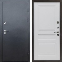 Входная дверь Termo Door Сибирь Антик серебро с терморазрывом Классика Белый матовый