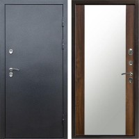 Входная дверь Termo Door Сибирь Антик серебро с терморазрывом Зеркало дуб
