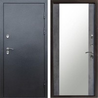 Входная дверь Termo Door Сибирь Антик серебро с терморазрывом Зеркало бетон темный