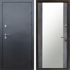 Входная дверь Termo Door Сибирь Антик серебро с терморазрывом Зеркало бетон темный