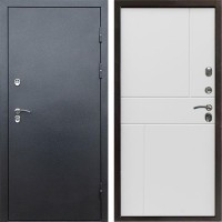Входная дверь Termo Door Сибирь Антик серебро с терморазрывом Горизонт белый