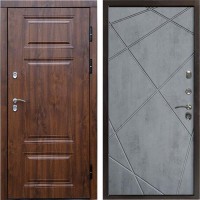 Входная дверь Termo Door Сибирь Термо ПРЕМИУМ Орех Лучи бетон темный