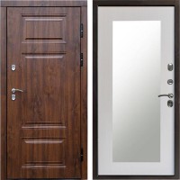 Входная дверь Termo Door Сибирь Термо ПРЕМИУМ Орех Зеркало Триумф лиственница белая