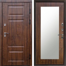 Входная дверь Termo Door Сибирь Термо ПРЕМИУМ Орех Зеркало триумф дуб