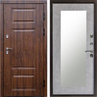 Входная дверь Termo Door Сибирь Термо ПРЕМИУМ Орех Зеркало триумф бетон светлый