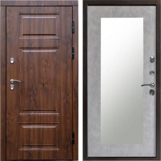 Входная дверь Termo Door Сибирь Термо ПРЕМИУМ Орех Зеркало триумф бетон светлый