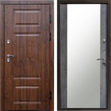 Входная дверь Termo Door Сибирь Термо ПРЕМИУМ Орех Зеркало бетон темный