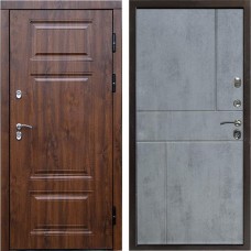 Входная дверь Termo Door Сибирь Термо ПРЕМИУМ Орех Горизонт бетон темный