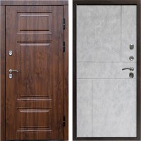 Входная дверь Termo Door Сибирь Термо ПРЕМИУМ Орех Горизонт бетон светлый