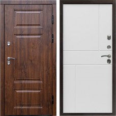 Входная дверь Termo Door Сибирь Термо ПРЕМИУМ Орех Горизонт белый