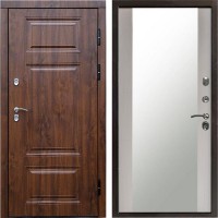 Входная дверь Termo Door Сибирь Термо ПРЕМИУМ Орех Зеркало Лиственница белая