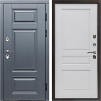 Входная дверь Termo Door Сибирь Термо ПРЕМИУМ Grey Классика Белый матовый