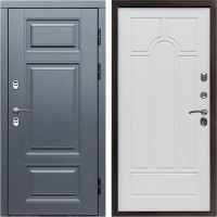 Входная дверь Termo Door Сибирь Термо ПРЕМИУМ Grey Арка белое дерево