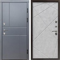 Входная дверь Termo Door Сибирь Термо ПРЕМИУМ Grey Line Лучи бетон светлый