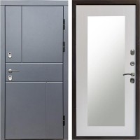 Входная дверь Termo Door Сибирь Термо ПРЕМИУМ Grey Line Зеркало Триумф лиственница белая