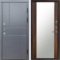 Входная дверь Termo Door Сибирь Термо ПРЕМИУМ Grey Line Зеркало дуб