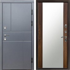 Входная дверь Termo Door Сибирь Термо ПРЕМИУМ Grey Line Зеркало дуб