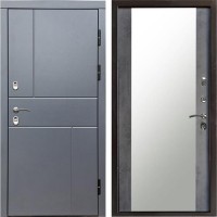 Входная дверь Termo Door Сибирь Термо ПРЕМИУМ Grey Line Зеркало бетон темный