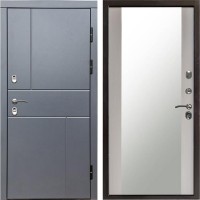 Входная дверь Termo Door Сибирь Термо ПРЕМИУМ Grey Line Зеркало Лиственница белая