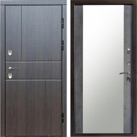 Входная дверь Termo Door Сибирь Термо ПРЕМИУМ Вертикаль Венге Зеркало бетон темный