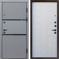 Входная дверь Termo Door Fusion Black Престиж Белое дерево