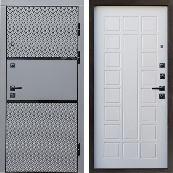 Входная дверь Termo Door Fusion Black Престиж Белое дерево