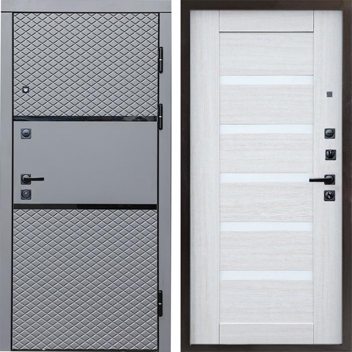 Входная дверь Termo Door Fusion Black Царга лиственница белая