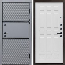 Входная дверь Termo Door Fusion Black Спарта белое дерево