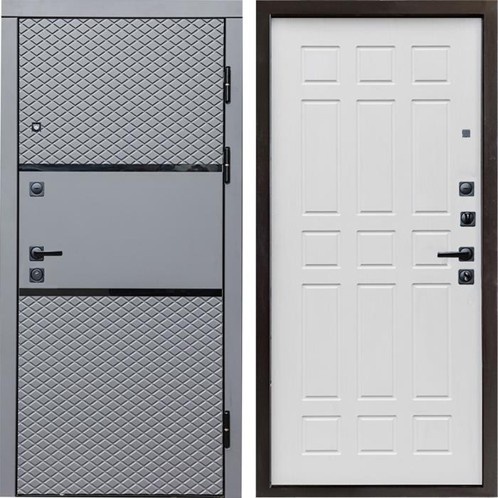 Входная дверь Termo Door Fusion Black Спарта белое дерево