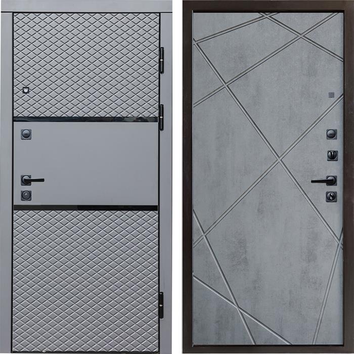 Входная дверь Termo Door Fusion Black Лучи бетон темный