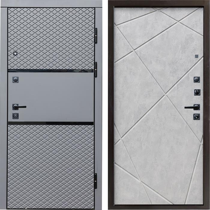 Входная дверь Termo Door Fusion Black Лучи бетон светлый