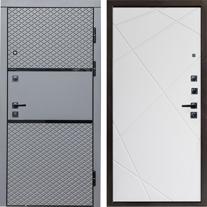 Входная дверь Termo Door Fusion Black Лучи белый