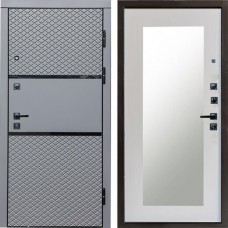 Входная дверь Termo Door Fusion Black Зеркало Триумф лиственница белая