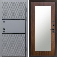Входная дверь Termo Door Fusion Black Зеркало триумф дуб