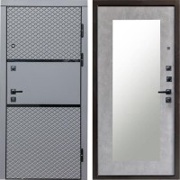 Входная дверь Termo Door Fusion Black Зеркало триумф бетон светлый