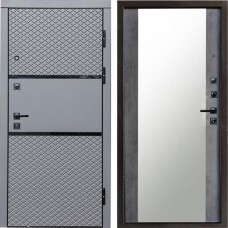 Входная дверь Termo Door Fusion Black Зеркало бетон темный