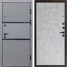 Входная дверь Termo Door Fusion Black Горизонт бетон светлый
