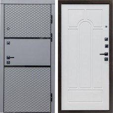 Входная дверь Termo Door Fusion Black Арка белое дерево