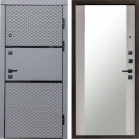 Входная дверь Termo Door Fusion Black Зеркало Лиственница белая