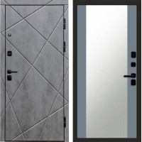 Входная дверь Лучи бетон Зеркало 27 Grey Софт