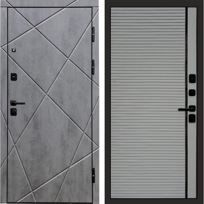 Входная дверь Лучи бетон Porte Grey софт